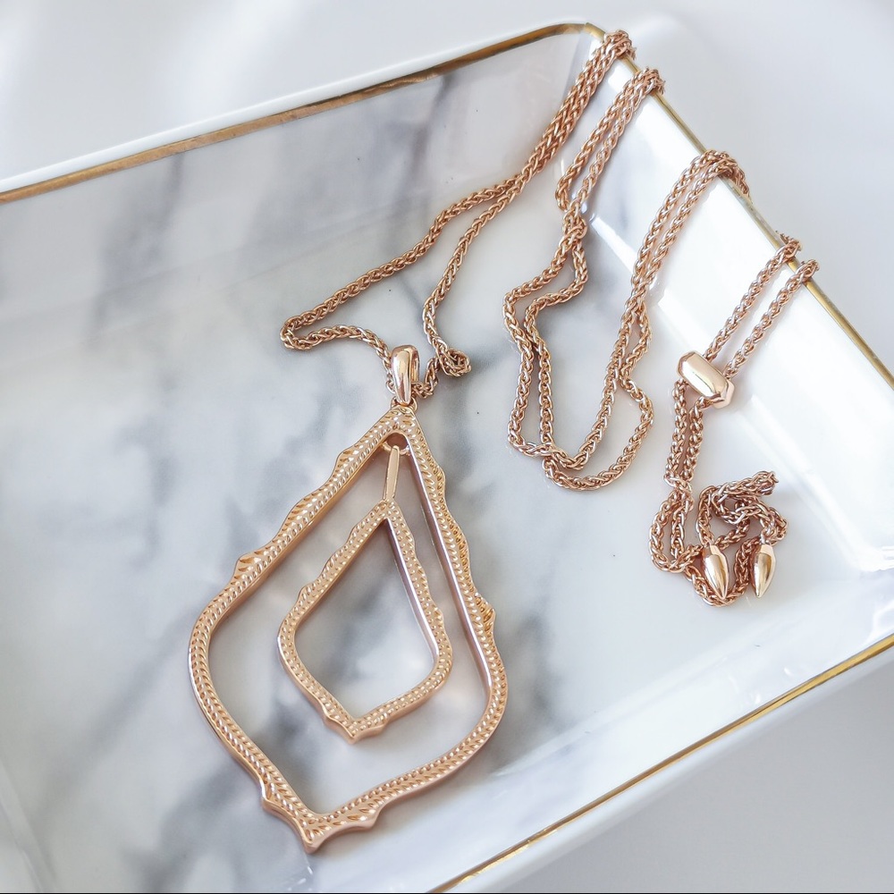 Kendra Scott rose gold Simon long necklace